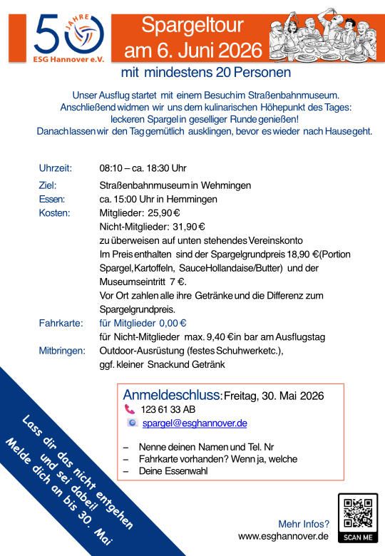 Spargelflyer und Anmeldung